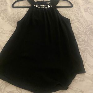 Black sequence top never used no tags open back slightly just behind neck area